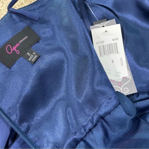 NWT Aqua Blue Ombre Evening Gown Long Dress - Picture 10 of 14